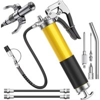 New 400CC Manual Grip Grease Gun Alloy Quick Release Grease Gun Set Manual Grip Grease Gun with Flexible Hose 6000PSI-7000PSI
