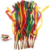 2PCS Rainbow Ribbon Streamer Rhythmic Gymnastics Dance Fun Party Games Kids Sensory Development Toys Kinder Spiele