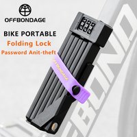 OFFBONDAGE Foldable Bike Lock Key Anti-theft Cycling Padlock Bicycle Password Lock Scooter Motorcycle Lock MTB Bike Accessories
