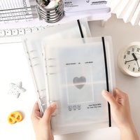 1Pc A5 Frosted PP Binder Cover, 6-Ring Photo Card & Sticker Storage Organizer