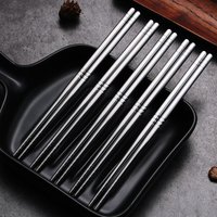 2-5 Pairs Chinese Metal Chopsticks Household High Temperature Sterilizable Non-slip Stainless Steel Chopsticks Kitchen Accessor