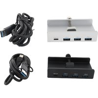 USB 3.0 Hub 5Gbps USB C Hub with Clamp Aluminum Alloy 4 Port USB Splitter for Display Desks Plug and Play USB Hub USB 3.0 Hub