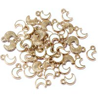 100Pcs 8x5mm Small Alloy Moon Charms Pendants Multi Colors For DIY Bracelet Necklaces Jewelry Making Accessories