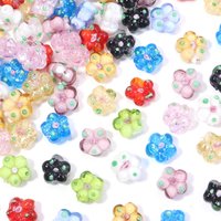 10pcs 15x14mm Flower Lampwork Beads Colorful Glass Loose Beads For Jewelry Making DIY Bracelets Necklace Earrings Accessories