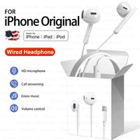 For iPhone 16 Pro Max Original Headphones For Apple 15 14 13 12 11 Earphones XS XR In-Ear Earbud Phone Wired Headset Accessories