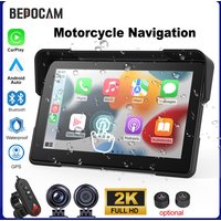 BEPOCAM 6.25/7'' Motorcycle CarPlay Navigation GPS Wireless CarPlay Android Auto DVR IPX7 Waterproof Display Screen Moto Monitor
