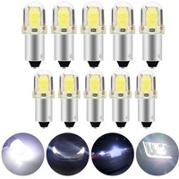 10x BA9S Car LED T4W H6W W5W LED CANBUS COB 2LED Bulb Car Interior License Plate Light Marker Reading Auto Lamp White