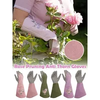 Professional Garden Rose Pruning Thorn-Proof Gloves Printed Gardening Trimming Labor Protection Long Gloves Hands Protector