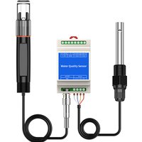 DIN Rail Mounted pH EC Modbus transmitter with sensors 2 in 1 pH conductivity RS485 analyzer 2-CH aquaculture industrial inline