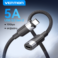 Vention 100W USB C Cable Fast Charg 5A Type USB C 3.2 Gen 2 Extension Cord 10Gbps 4K@60HZ Video Cable Extension Wire for Laptop