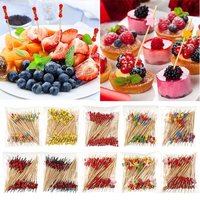 100Pcs Disposable Bamboo Picks Fruit Sticks For Kids Cocktail Decoration Picks Salad Sandwich Toothpicks Wedding Party Supplies