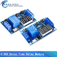 1 Channel 5V Relay 6-30V Relay Module OFF/ON Switch Trigger Time Delay Circuit Timer Cycle 999 minutes Adjustable XY-J02