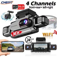 1080P WiFi Dash Cam 360° Car Recording Camera with 3/4 Lens Auto Car DVR Front Left Right Rear View Camera for Vehicle Safety