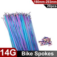 20pcs 14G Colorful Stainless Steel Spokes 26/27.5/29 Inch Mountain Bike Spokes Rainbow Wheel Rim With Colorful Nipples Bike Part