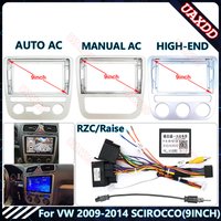 2 Din Car Radio Plastic Fascias Panel Dashboard Frame Installation Android Multimedia Playe cables For VW 2009-2014SCIROCCO9inch