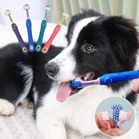 Pet Dog Toothbrush 3-Sided Pet Toothbrush Dog Cleaning Mouth Toothbrush Multiangle Cleaning Teeth Tool Cat Supplies