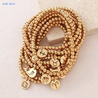 MHS.SUN Constellation Stainless Steel Beaded Bracelets For Women Men 12 Star Zodiac Sign Charm Birthday Party Jewelry Gift