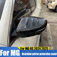 Car Mirror Cover for MG HS MGHS EHS PHEV 2018~2024 2019 Cap Wing Carbon Fiber Black Chrome Trim Shell Part Sticker Accessories