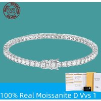 Fabrikpreis D VVS1 Moissanit-Tennisarmband aus 925er-Sterlingsilber, einreihige Klassiker mit GRA-Armbändern für Damen und Herren, Schmuck