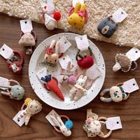 2025 Cute Animal Fruit Hair Tie For Girls elastic red apple hair rubber bands kids cartoon rabbit Hair Rope Ring gift Headwear