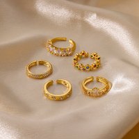 Zircon Geometric Heart Rings For Women Stainless Steel Gold Color Wedding Ring Luxury Aesthetic Jewlery Couple Gift 2025