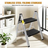 2/3-Step Folding Stool, Compact Foldable Lightweight for Home and Kitchen Use, 330 lbs Capacity with Anti-Slip Wide Footplate