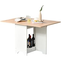 Foldable Dining Table DropLeaf Folding Desk Side Console with Storage Shelf for Kitchen,Dining Room