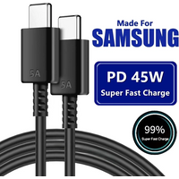 5A 45W PD USB-C Super Fast Charging Type-C Cable For Samsung S21 S22 FE S23 S24 Plus S25 Ultra A14 A15 A33 A34 A53 A54 A55 A71