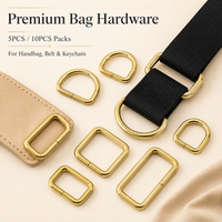 5/10Pcs 10-50mm Solid Brass O D Ring Buckles for Bag Straps Webbing Belts Keychain Connector Leather Hardware Fasteners DIY Set