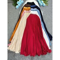 Polka Dot Print High Elegant A-line Pleated Long Skirt For Women 2025 Spring autumn Office Lady Casual Leopard Skirts
