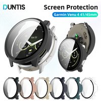Glass+PC Case For Garmin Venu 4 41MM / 45MM Hard Bumper Built-in Ultra-HD Tempered Glass Protector Cover Accessories