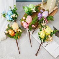 Easter Eggs Branch DIY Tree Artificial Flower Arrangements Bouquets Desktop Decoration Home Office Garden Easter Party Decor