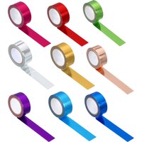 3 Roll 15mmx5m Metallic Washi Tape Mirror Masking Foil Sticker Self Adhesive Sticker Label Stationery for DIY Art Craft Wrapping