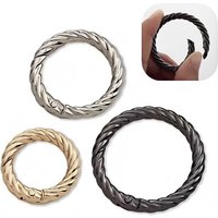 2-10 PcsTwist Spring O Ring Openable Leather Bag Handbag Strap Buckle Connect Keyring Key Dog Chain Snap Clasp Clip Carabiner