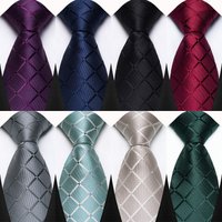 Luxury 8CM Mens Necktie Plaid & Checks Ties For Man Groom Groomsman Jacquard Woven Ascot Formal Business Party Accessories