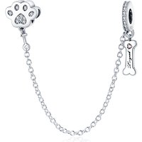925 Sterling Silver Charms Bead CZ Zircon Cute Claw Bone Safety Chain Fit Original Bracelet DIY Women Jewelry Gift