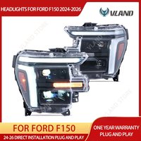 VLAND 2024-2026 F150 Voll-LED-Scheinwerfer, weiße DRL-Tagfahrlichter, Plug & Play, direkte OEM-Passform, LED-Scheinwerfer-Upgrade-Ersatz