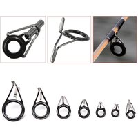 Fishing Rod Guide Repair Kit 7Pcs Mixed Size Replacement Eyes/Alumina Oxide for DIY Fix on Casting, Spinning Rods