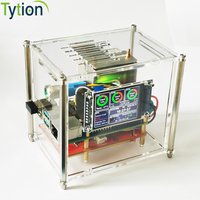 Raspberry Pi 4B UPS Uninterruptible Power Supply Acrylic Shell Kit Ice Tower Fan IPS Screen System Monitoring