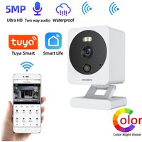 5MP Tuya Wifi IP Camera Wireless Mini Color Night Vision Wifi Baby Monitor Cam Outdoor Wateproof CCTV Video Surveillance Camera