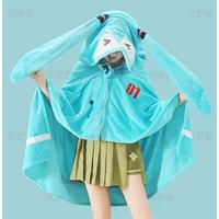 Hatsune Itabag Multi Functional Hooded Air Conditioning Blanket Soft And Warm Siesta Shawl Miku Flannel Cloak Girl Gift