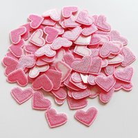 20Pcs Pink Heart Embroidery Patches Fabric For Clothing Backpack Hats Accessories Iron On Repair Crafts Supplies 2.54CM
