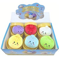 Plush Squishies Dumpling Bun Toy, Slow Rising Glitter Dumpling Stress Ball, Stress Relief Fidget Toy for Home Office Travel
