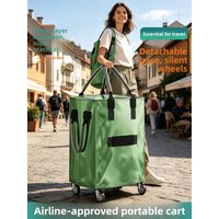 Hulken Travel Bag Large Capacity Wheel-equipped Foldable And Detachable Luggage Durable for Air Travel ABS+PC Material Unisex