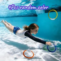 4-piece colorful diving rings for children's pool games - easily identifiable water toys suitable for swimming, diving.