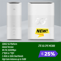 New ZTE 5G Indoor CPE MC888 WiFi 6 AX3600 SDX62 Dual Bands Wireless Router 5G NR NSA/SA 4G LTE CAT19 Sim Card WiFi Router