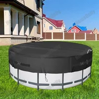1pcs Round Pool Cover Above Ground Safety Swimming Pool Covers For 8/10/12ft Pools 210D Oxford Cloth Waterproof Pool Tarpaulin