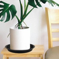 12Pcs Black Plant Pot Saucer Tray Round Sleek Design PP Material Water Tray for Potted Plants Indoor Office Garden Cafe Decor