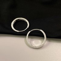 925 Silver Plated Frosted Sparkling Starry Circle Earrings For Women Trend Minimalist Valentine's Day Mother's Day Jewelry Gifts