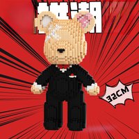 32Cm Romantic Groom Bear 3D Puzzle Building Block Toys for Boys and Girls Birthday Gift Living Room Ornament Toys for Girls